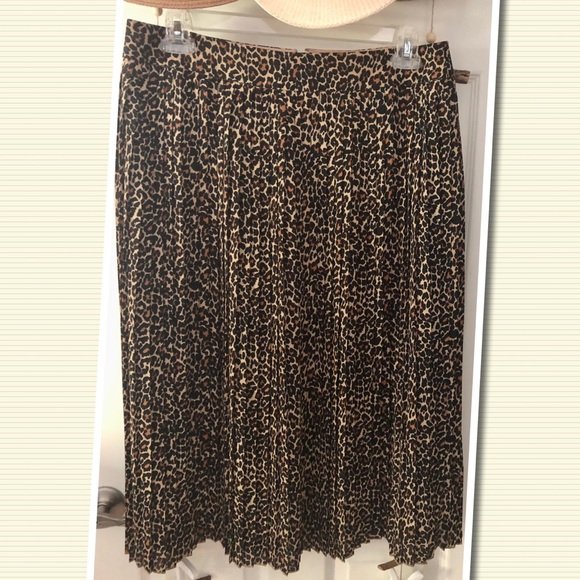 J. Crew Dresses & Skirts - NWT J CREW ANIMAL PRINT FULLY PLEATED SKIRT SZ 14